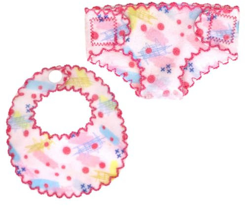 VILLCASE Puppenwindeln Puppenunterwäsche Puppenlätzchen Puppenzubehör Puppenkleidung Wiederverwendbare Spielzeugkleidung Rollenspielkostüm Für 12-Zoll-Babypuppen