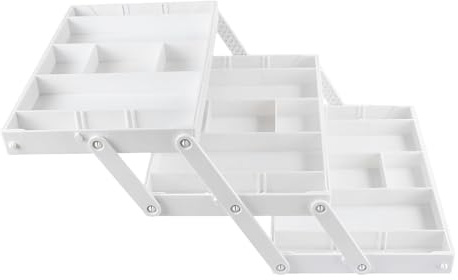 Pcingsia Caja organizadora de escritorio, organizador de escritorio expandible de 2/3 niveles con divisores, organizador de cajones, bandeja de almacenamiento plegable, bandejas organizadoras de