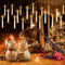 Zyncove 20PCS Floating Candles with Magic Wand Remote, Electric Hanging Flickering LED Taper Candles Decorations Window Candles for Halloween Christmas Party