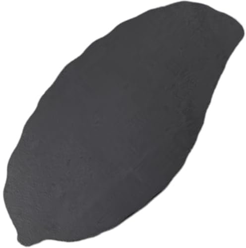 Serveringsfat, skiffer serveringstallrik, svarta kolsyrbrädor bladformad stenplatta bricka för kött, frukt, fester, förrätter