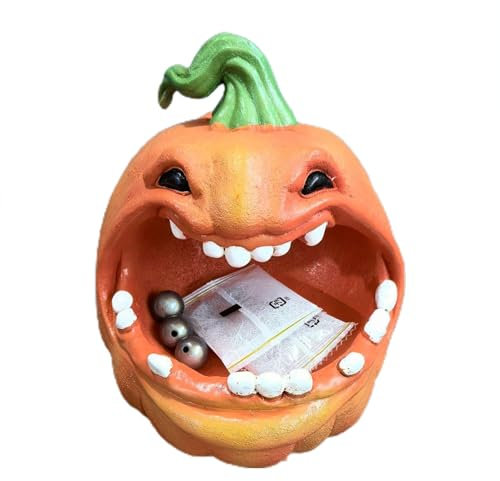 demaxiyad Boîte de rangement de citrouille d'Halloween,conteneur de stockage de citrouille,Porte-collation à la citrouille en résine | Boîte de rangement de citrouille, étui de décoration, petits