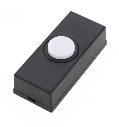 siduytin Sonnette de Porte en ABS Noir, Bouton Carillon de Remplacement, Connexion Filaire, Bouton Poussoir de Remplacement, 5 mélodies, Sonnette de Porte Filaire, Noir