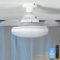 Ventilador Techo Pequeño Con Luz Aspas Retráctiles Y Mando Silencioso, E27 Lampara Ventilador Techo Led Regulable, Ceiling Fan with Light 3 Velocidades Para Dormitorio Habitación Pequeña (Blanco)