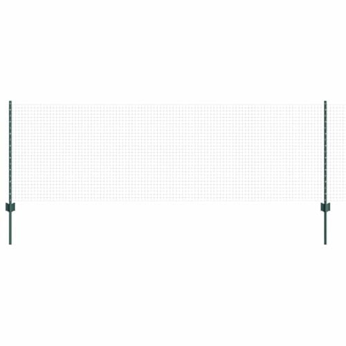 vidaXL Rejilla de Alambre Soldada con 11 Postes en Verde | Cerca de Jardín Fácil de Montar, Duradera y Resistente a los Rayos UV, Ideal para Fronteras Exteriores, Barrera en Terraza, Panel de Acero P