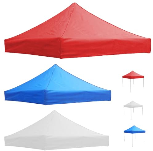 Paviljongstak, UV- och vattentät tältbaldakin, utomhus festtält paviljong, reservtak, baldakin, ersättningsöverdrag, baldakin för trädgård och camping (röd, 3 x 3 m)