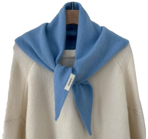 Homaskylynn Knitted Triangle Scarf For Women, Cashmere Shawl Y2k Head Scarf Vinatge Wrap Neck Cover Girl Aesthetic Accessories(Blue2)
