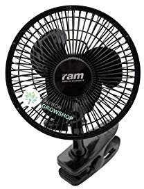 RAM 150mm (6 Zoll) anklipsen tischventilator 15W EU Stecker, Schwarz, 14.5 x 20.5 x 19.3 cm