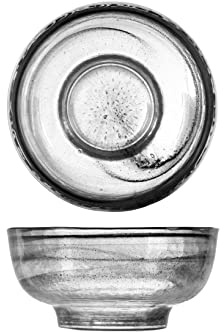 H+H 6 Alabasterglasschalen mit schwarzer Platte 10.5