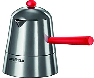ILSA Caffettiera Espresso, Carmencita Pop, Alluminio, Manico e Pomolo rosso, Capacità 10 cl, Tazza 1