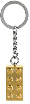 LEGO Classic 2 x metallnyckelring i guld med 4 byggklossar, 850808