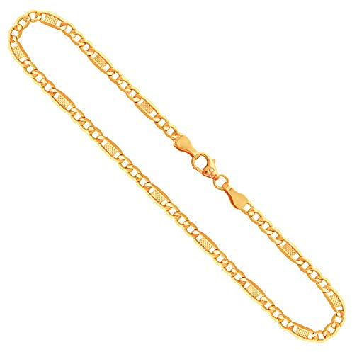 EDELIND Goldkette Herren Damen 333 Echtgold - 3.5mm Fantasiekette 40 cm Gelbgold - massiv Halskette mit stilvoller Geschenkbox