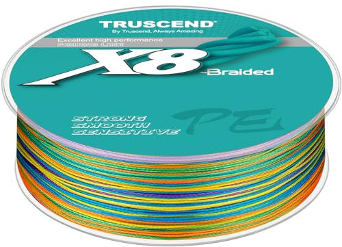 TRUSCEND X8 Geflochtene Angelschnur, Langlebige und wertvolle PE-Geflechtschnur für Profis, dünnere, glattere Leistung für gutes Werfen, Must-Have Süßwasser Angelausrüstung, Angelgeschenk für Männer
