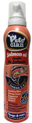 Pets Clan Aceite de Salmón Premium | 100% Natural | Suplemento Omega 3 6 DHA para Perros, Gatos.