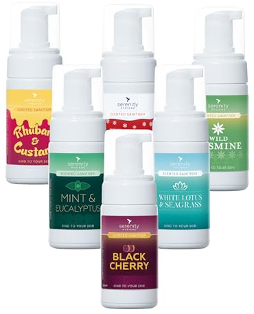 Alcohol-Free Foaming Hand Sanitiser - 6 Pack Scented 100ml Bottles - Gentle Non-Alcohol Formula Made in UK - Perfect for Kids, Schools & Family Use