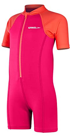 Speedo Mädchen Learn to Swim Wetsuit Badeanzug, Cherry Rosa/Coral, 5 Jahre