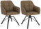 WOLTU Esszimmerstühle drehbar 2er-Set, Küchenstuhl, Polsterstuhl, Drehstuhl, bequemer Stuhl mit Armlehnen Rückenlehne, Armlehnenstuhl für Esszimmer Wohnzimmer, mit Kunstlederbezug, Braun, BH366br-2