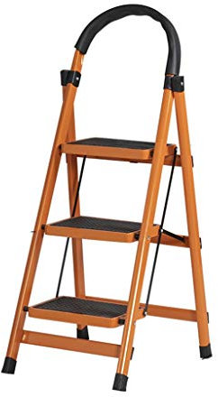 FLYIFE Tritthocker Und Trittleiter Aus Eisen, Trittleitern Für Den Heimtransport, Verstärkte, Stabile Trittleitern, Mehrfarbige Haushaltsleiter/Orange/41 X 59 X 117Cm