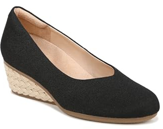 Dr. Scholl's Womens Be Ready Wedge Pumps Black Canvas 9.5 M
