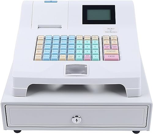ZJGFCB Cash Till, 48-Keys-LED-Display, elektronische Registrierkasse mit abnehmbarem Cash-Tray, Multifunktions-Registrierkasse für Kleinunternehmen/Einzelhandel/Restaurant