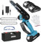 Tronçonneuse Électrique sans Fil 15 cm, avec 2 Batteries Rechargeables de 20V de Grande Capacité et Chargeur, 90 Coupes, Tronçonneuse Portative pour Branches d'Arbres, Coupe de Bois