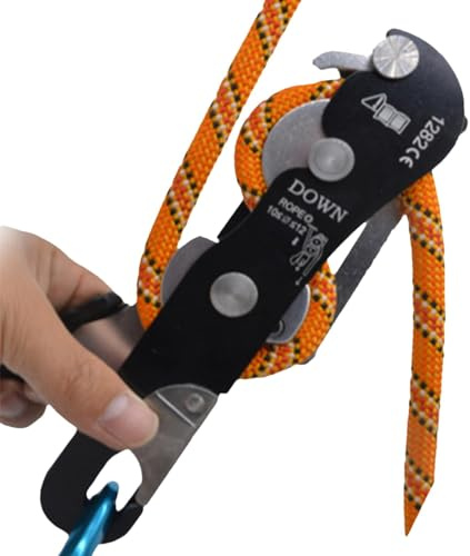 Discensore per Arrampicata,Dispositivi di assicurazione per Arrampicata,Discensore Autofrenante | Attrezzatura di Salvataggio autobloccante antipanico per Discesa in Corda Doppia per la Sicurezza,