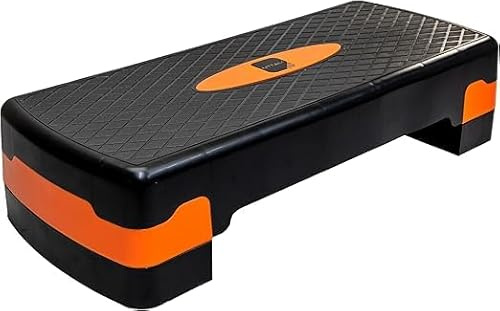 ANIKEES - Fitness Stepper, Exercise Step for Home & Gym, Cardio, Yoga, Aerobics, Weights, 2 Level Heights (10, 15 cm) (Orange)