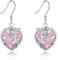 VONALA Rose Quartz Earrings Rose Heart Rose Quartz Healing Crystal Earrings 925 Sterling Silver for Women