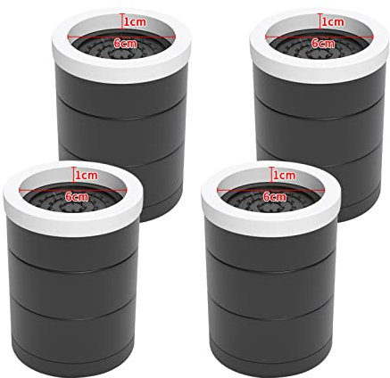 Patas de Resina de Fibra de Plástico para Muebles Patas Elevadoras de Cocina Patas Redondas para Mesa Sofá Cama Reposapiés para Lavadora 4 Piezas (5 cm Albaricoque)