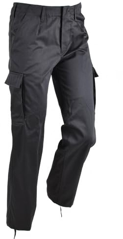 Pantalon en moleskine de style militaire allemand durable noir pantalon uniforme de combat, Noir , 32W / 30L