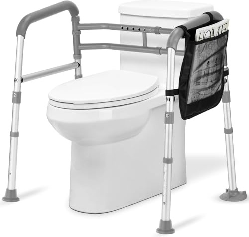 NEWFUN Elevador WC Adulto,Anchura y Altura Ajustables, Para Personas Mayores, Discapacitados, Mujeres EmbarazadasNo es Necesario Taladrar para su Instalación, Adecuado para la Mayoría de los Inodoros