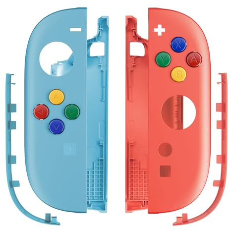 eXtremeRate Coque Remplacement pour Switch 2 + Boutons pour Nintendo Switch Joycon 2 - Bleu et Orange