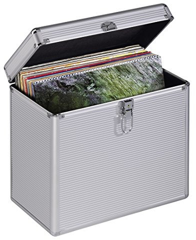 Hama 181435 Valigetta Porta LP in Alluminio, Capacità 50 Dischi, Argento