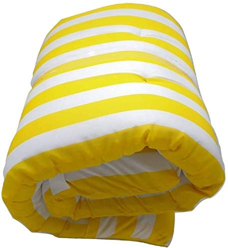 Dabuty Online, S.L. Cojín Tumbona Colchón Colchoneta Tumbona Acolchada 180 x 55 x 8 cm Classic Texturas Colchoneta para sillas de (Rayas Amarillo)