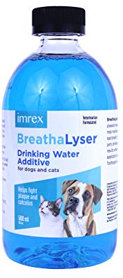 BREATHALYSER imrex Pet Breath Freshener and Dental Care Water Additive for Dogs and Cats | 500 ml