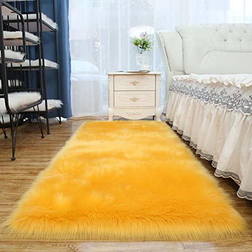 RGRE Faux Lammfell Schaffell Teppich 60x80cm, Flauschig Weiche Nachahmung Wolle Teppich, Hochflor Langflor Teppiche Für Wohnzimmer, Esszimmer, Kinderzimmer, Schlafzimmer Fellteppich