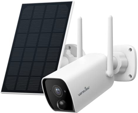 wansview 2K Überwachungskamera Aussen Akku mit Solarpanel, Kabellos WLAN Kamera Outdoor,Solar WiFi Camera Überwachung außen,PIR Bewegungsmelder,2-Wege-Audio,Funktioniert mit Alexa B4, Nur Bewegung