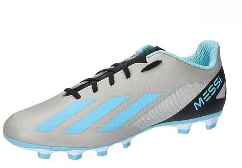 Adidas Football Shoes (Firm Ground) X Crazyfast Messi.4 Fxg, Silver Met./Bliss Blue/Core Black, IE4072, 10-