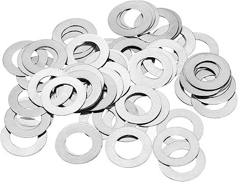 QUARKZMAN M8 Rondelles Plates Rondelle en Acier Inoxydable 304, 50pcs 8x14x0.2mm Ultra Fin Plat Espaceurs pour Vis Écrou, Électronique Réparation, Automobile