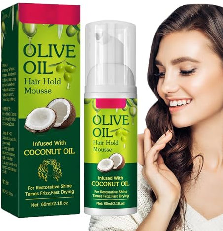 Mousse Modella, Mousse Di Schiuma Per Capelli Mousse Per Capelli All'olio D'oliva, Fluffy Hair Spray, Mousse Volumizzante Attiva Ricci, Mousse Fissante Il Controllo Dell'effetto Crespo A Lunga Durata