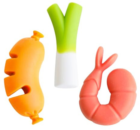 iplusmile 3pcs Silicone Pot Edge Clip Spill Stopper Creative Kitchen Tools Pot Lid Lifts Supports for Cooking Gadget