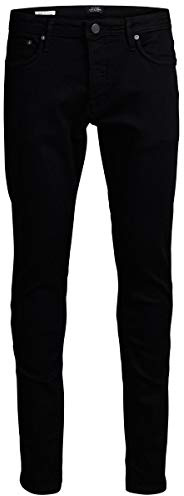 JACK & JONES Jjiglenn Jjfelix Am 046 50 SPS Noos, Jean Slim Homme, Noir (Black Denim), W32/L34 (Taille Fabricant: 32)