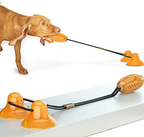 Angzhili Juguete molar mordida para mascotas, Perros Accesorios, Juguete para perros con ventosa, cuerda fuerte y doble ventosa mejorada, ayuda a limpiar los dientes, para arrastrar y masticar/comer