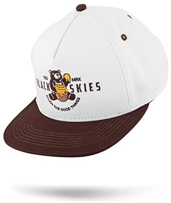 Blackskies® Good Things Inc. Vol. II Snapback Cap | Damen Herren Baseball Mütze Kappe Basecap Weiß Braun Wabe Gold Honig Bär Biene