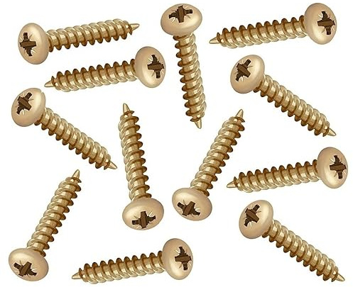 TERF® 4.0mm X 50mm (No. 8 X 2) Pozi Drive Pan Head Steel Screws 4.0mm X 50mm Zinc Yellow Self Drilling Self Tapping Wood Screw Chipboard and Multi Purpose Screw - Pack of 50