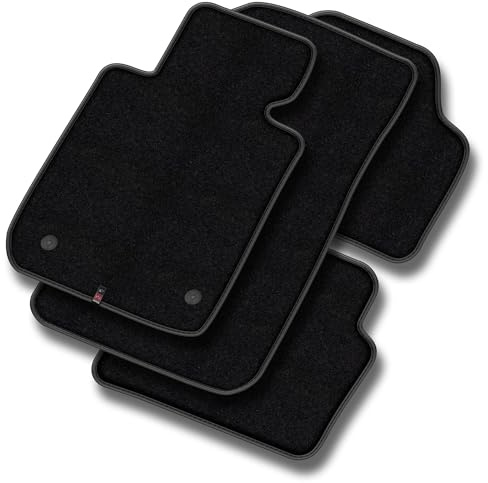 MOTOS Premium Velours-Fußmatten passend für Tesla Model S ab 2012 - Premium, Leder, Schwarz fußmatten Auto - Erleben Sie neuen Fahrkomfort mit einem Automatten Satz für Ihr Auto