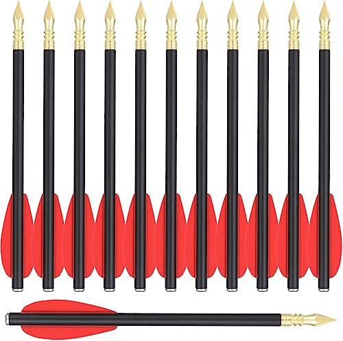 WANVZMR 12 pièces Boulon d'arbalète de 6,3 Pouces, Mini Flèches d'arbalète en Carbone avec Pointe de Flèche, Flèches de Chasse pour Arbalète de 50 à 80 LB, Tir à l'arc, Cible de Chasse (12pcs Red)