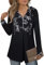 Siddhe Damen Pullover Elegant Hoodie Tunika Langarm Bluse Kapuzenpullover Oberteile Pulli mit Kapuzen Longshirt mit Reißverschluss Sweatshirt A-Linie Locker Lang, Schwarz Blumen XXL