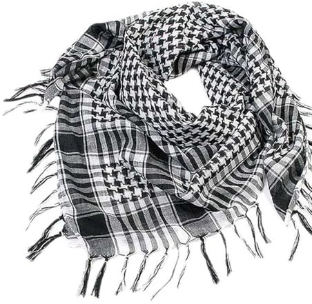 Palästinenser Tuch Damen Herren Palituch Palästinenser Arafat Tuch Klassisches Halstuch mit Fransen Shemagh Mode-Accessoire für Junge Männer und Frauen jeden Alters (Schwarz)