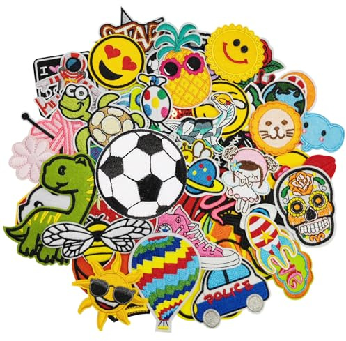 Yolistar 60 Piezas Parches Para Ropa Termoadhesivos, Estilo Aleatorio, Parches Ropa Termoadhesivos, Parches Costura Niños, para Ropa Camiseta Jeans Sombrero Pantalon O DIY Coser