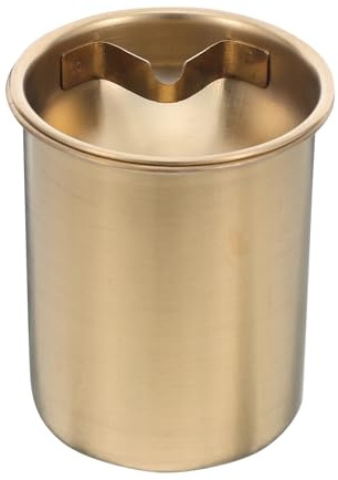 Veemoon Cenicero de Acero Inoxidable Dorado con Tapa Antiviento Resistente a Golpes Cenicero de Mesa Portátil para Interiores y Exteriores Adecuado para Jardín Oficina y Bar de Diseño